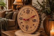 Large Handmade Natural Wood Clock  One of a Kind Personalised Inscription