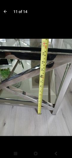glass with mirror base coffee table