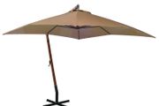 Hanging Parasol with Pole Taupe 3x3 m Solid Fir Wood