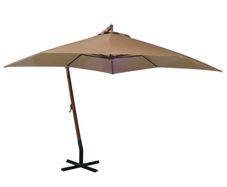 Hanging Parasol with Pole Taupe 3x3 m Solid Fir Wood