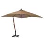 Hanging Parasol with Pole Taupe 3x3 m Solid Fir Wood Image 5