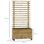 Wooden Raised Planter, with Back Trellis - Natural Finish Image 3