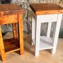 Handmade Solid Wood Plant Stand  Side Table. White n Walnut Image 4