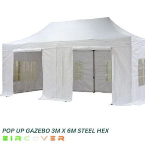 Heavy Duty Pop Up Gazebo Steel 40mm Hex 3m x 6m