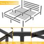 Double Bed Frames with Headboard 4ft6 Black Metal Double Bed Frame with Storage for Adult Teenagers Heavy Duty Non-Slip with Steel Slats No Box Spring Needed Image 4