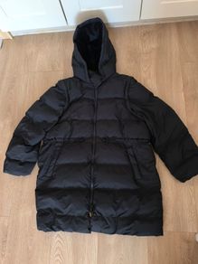Black Maternity Babywearing Long Puffer Coat Jacket Primark