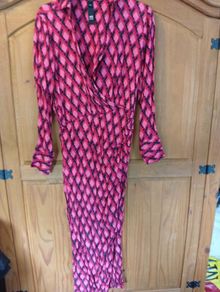 ladies river island wrap dress maxi size 10