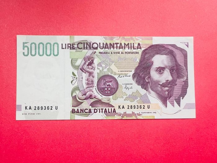 Italy   50,000   Lire  1992  Pick  116. ( Uncirculated )