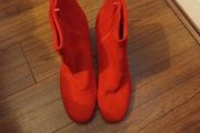 M&amp;S Red  Ankle Boots.  S.7