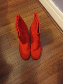M&S Red  Ankle Boots.  S.7