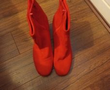 M&S Red  Ankle Boots.  S.7