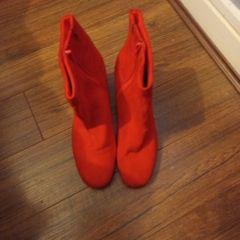 M&S Red  Ankle Boots.  S.7