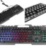 New GT-5 PC Metal Gaming LED Rainbow Backlight Wired USB Keyboard 104 Keys #885 Image 2