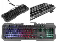 main image for ad New GT-5 PC Metal Gaming LED Rainbow Backlight Wired USB Keyboard 104 Keys #885