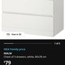 IKEA Malm Chest of 3 Drawers in white Image 2