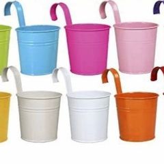 NEW SALE | 10 x Metal Iron Flower Pot Vase Hanging Balcony Garden Planter Home Decor