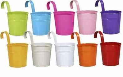 NEW SALE | 10 x Metal Iron Flower Pot Vase Hanging Balcony Garden Planter Home Decor