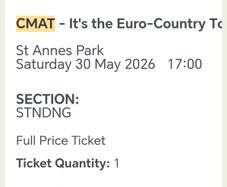 1 x ticket :.: CMAT @ St Anne's park, Dublin :.: 30 May