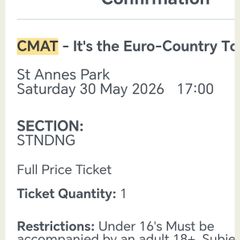 1 x ticket :.: CMAT @ St Anne's park, Dublin :.: 30 May