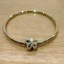 Pandora Pave Bezel Flower Bangle Gold P Size 20cm Brand New Image 2