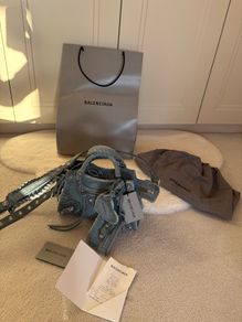 Brand New Balenciaga Denim Neo Cagole with rhinestones