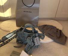 Brand New Balenciaga Denim Neo Cagole with rhinestones