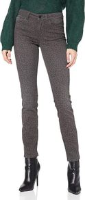 TOM TAILOR women's Alexa slim jeans with leopard print 1022793, dark gray, 25W / 32L