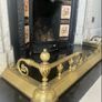 Ornate Vintage Brass Fire Fender Image 3