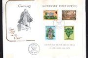 1975 Guernsey Victor Hugo's Exile in Guernsey Miniature Sheet Commemorative Stamps Addressed First Day Cover (FDC)