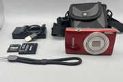 Canon IXUS 185 20MP Digital Camera Red - Full Kit