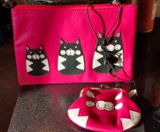 Mala leather clutch bag and purse gift set