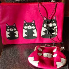 Mala leather clutch bag and purse gift set