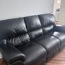 100% Italian Leather Black Sofa Image 3