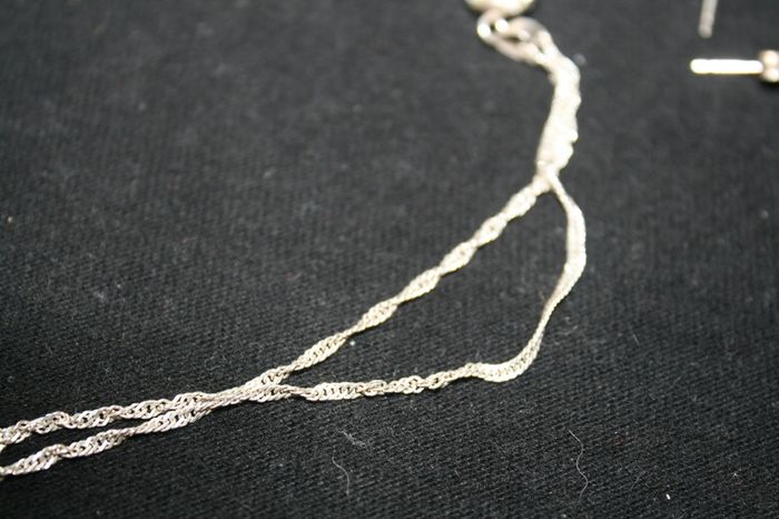 Silver 925 Earrings and a Necklace with a Pendant length 19" - 4,3g