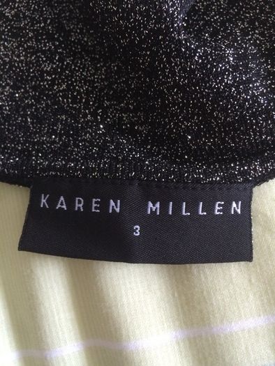 Karen Millen black and silver sparkley halter neck top - size 3