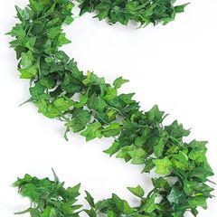 56 Feet Fake Ivy Garland Artificial Foliage Fake Leaves Hanging Garland Plant Greenery Leaves UV Resistant Vines with Fake Leaves for Bedroom Wedding Party Garden Wall Decoration