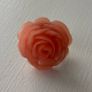 Y2K-style kitsch coral pink resin rose ring Image 2