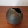 Fabulous Small Hand-Thrown Art Pottery Globe Shaped Vase with A Cool Abstract Shaped Cutout For the Top Opening, Hand Made, But Unknown Maker Image 5
