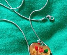Vintage flower heart necklace