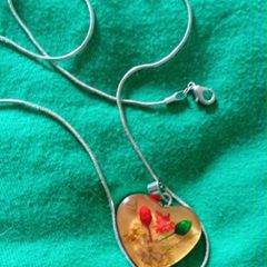 Vintage flower heart necklace