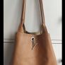 Reversible Genuine Pebbled Leather & Suede Tote / Sack Bag Image 2