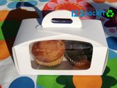 Lot of 10 Double White Cupcake boxes with clear window and tag perfect for muffins and cupcakes