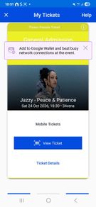 jazzy ticket Saturday 24th 3arena