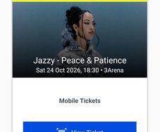 jazzy ticket Saturday 24th 3arena
