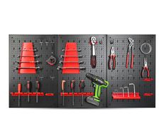 25pcs Metal Perforated Wall Mounted Tool Storage Organiser / Pegboard