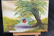 Miniature - Acrylic on Canvas - Evening Stroll