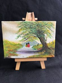 Miniature - Acrylic on Canvas - Evening Stroll