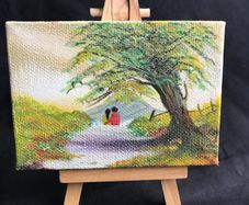 Miniature - Acrylic on Canvas - Evening Stroll