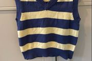 Blue &amp; yellow striped sweater vest 9-12 months