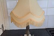 Lovely small vintage marble and metal table lamp